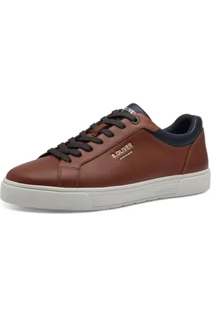 QS by s.Oliver Herren Sneaker flach mit Schnürsenkeln Low Top, Braun , 42 EU