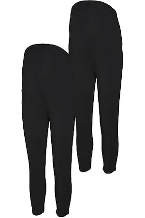 Mama;licious Damen Mlemma 3/4 Jrs Legging 2-p E. A., Schwarz, M