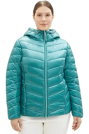 TOM TAILOR Damen 1038852 Lightweight Steppjacke mit Kapuze, 21178-ever Green, 50