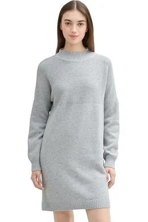 TOM TAILOR Damen Basic Mini-Strickkleid, , L