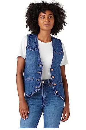 Wrangler Damen Slim Vest Denim Jacket, , S EU
