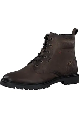 QS by s.Oliver Herren Stiefel zum Schnüren aus Leder Winter, (Brown), 42 EU