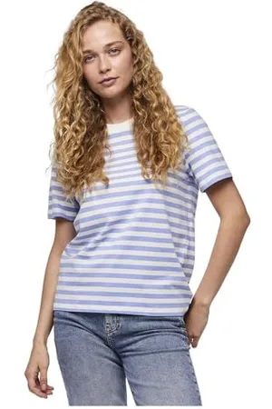 Pieces® Damen Pcria Ss Tee Stripes Noos Bc T-Shirt, ,M