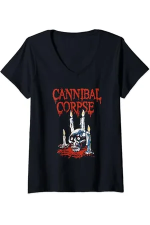 Cannibal Corpse Damen – Offizieller Merchandise-Artikel – Ritual Candles T-Shirt mit V-Ausschnitt