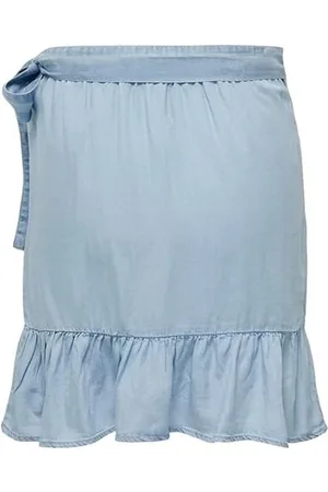 ONLY Damen Onlsofia Wrap Knee DNM Skirt Rock, , XS EU
