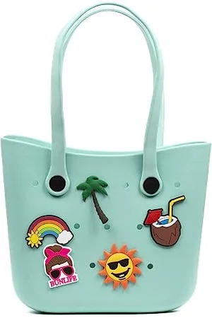 Firenze Artegiani Libelulla Shopper Strandtasche, EVA-Schaumstoff, mit langen Griffen, dekorativ, 34 x 10 x 28 cm, Farbe: Mintgrün, , Utility