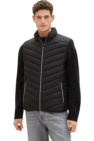 TOM TAILOR Herren Lightweight Steppweste mit Stehkragen, , XL