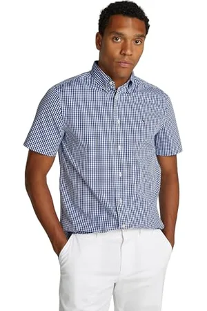 Tommy Hilfiger Herren Hemd Flex Poplin Check Kurzarm, Mehrfarbig (Wedge Blue / Check), 3XL