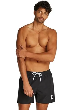 Calvin Klein Herren Badehose Medium Drawstring mit Logo, Schwarz (Pvh Black), 4XL