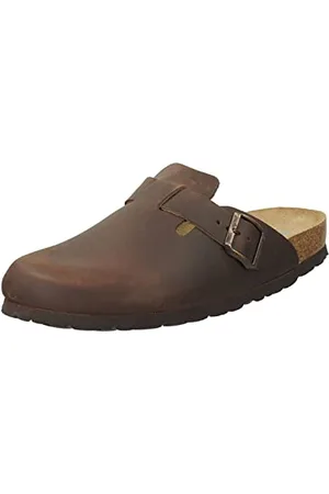 Rohde Herren Clog Pantolette Leder Schnalle bequem Grado 6698, Größe:40 EU, Farbe: