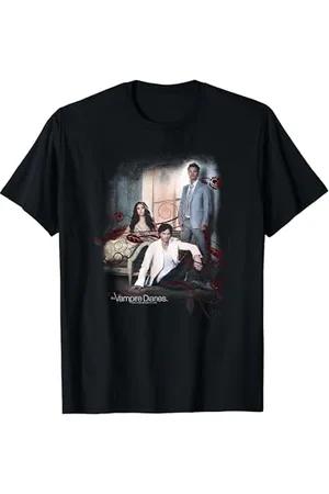 Warner Bros. Vampire Diaries 3+1 Black T Shirt T-Shirt