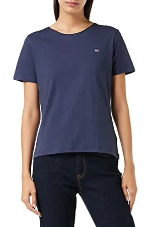 Tommy Hilfiger Damen TJW Slim Jersey C Neck T-Shirt, Blau , M