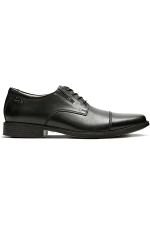 Clarks Herren Tilden Cap Derbys, Schwarzes Leder, 40 EU
