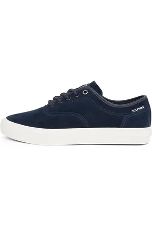 Tommy Hilfiger Herren Vulcanized Sneaker Low Oxford aus Wildleder, Blau (Desert Sky), 44