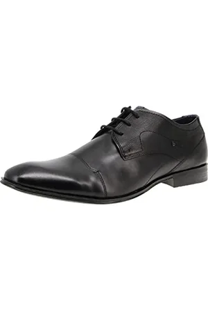 Bugatti Business Halbschuh aus Leder, Derby mit Querkappe und eleganter Liniengestaltung, , 46 EU