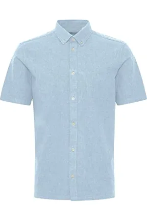Casual Friday CFAnton fil a fil Shirt Herren Kurzarmhemd Herrenhemd Hemd Button-Down-Kragen Unifarben Regular Fit, Größe:S, Farbe: