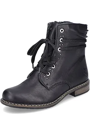 Rieker Damen Schnürstiefeletten 71218, Frauen Stiefeletten,schnürboots,reißverschluss,Boots,Stiefel,Bootee,Booties,schwarz (00),40 EU / 6.5 UK