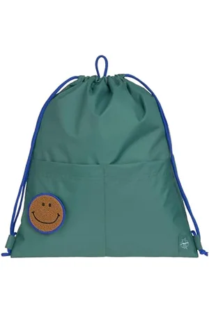 LÄSSIG Kinder Turnbeutel Sportbeutel wasserabweisend mit verstellbaren Tragekordeln/Mini String Bag dark green