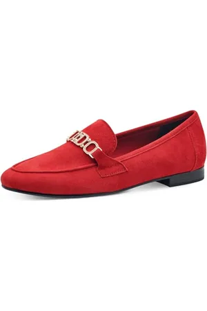Marco Tozzi By Guido Maria Kretschmer Damen Slipper aus Leder Elegant, (Red), 38 EU