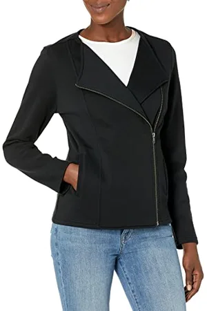 THE DROP Damen Langärmelige Strick-Bikerjacke von @caralynmirand, , M