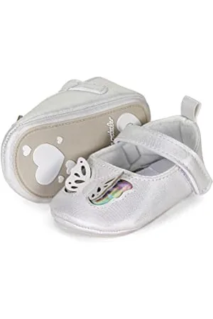 Sterntaler Baby Mädchen Ballerina Baby Babyballerina Schmetterling - Babyschuhe, Baby Ballerina Schuhe - mit leichtem Glitzereffekt - , 17/18