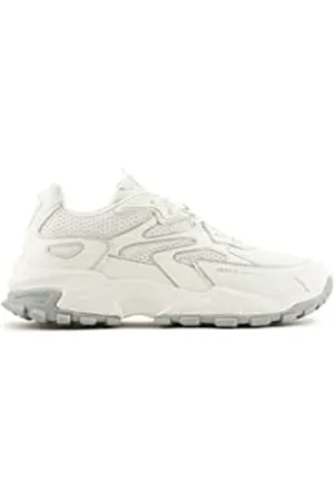 Armani Exchange Herren Synthetic Fabric Inserts, Side small Logo,Chunky Sneaker, White, 44 EU