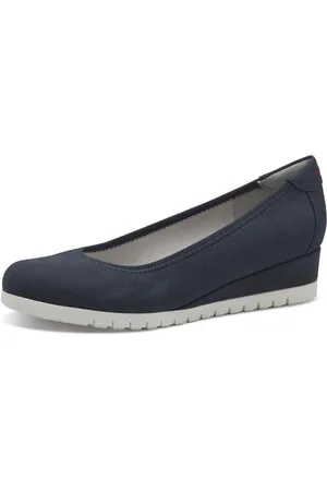 QS by s.Oliver Damen Wedge Pumps mit Keilabsatz Elegant, Blau , 40 EU