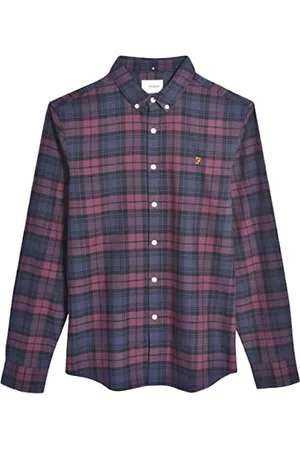 Farah Herren Brewer Cotton Oxford Slim Fit Shirt Hemd, , 3XL