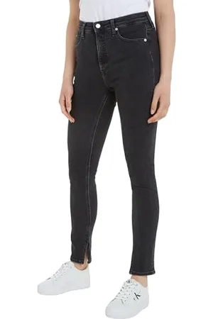 Calvin Klein Damen Jeans Hose High Rise Skinny Fit, Schwarz (Denim Black), 27W/34L