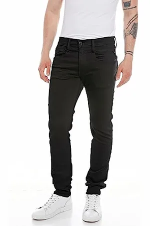 Replay Herren Jeans Anbass Slim-Fit Hyperflex Forever Dark mit Stretch, (Schwarz), 33W / 30L