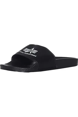 Alpha Industries Unisex Alpha Slider Bequeme Badeslipper für Herren Slipper, Black, 38 EU