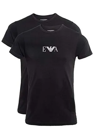 Emporio Armani Emporio Armani Herren 2-pack T-shirt Essential Monogram Schlafanzugoberteil, Schwarz , S EU