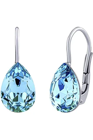 Silvego Damen Ohrringe aus 925 Sterling Silber mit Swarovski Crystals Tropfen