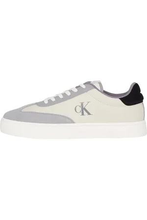 Calvin Klein Herren Cupsole Sneaker Classic Mix Low Top, Mehrfarbig (Creamy White/White/Formal Grey), 42