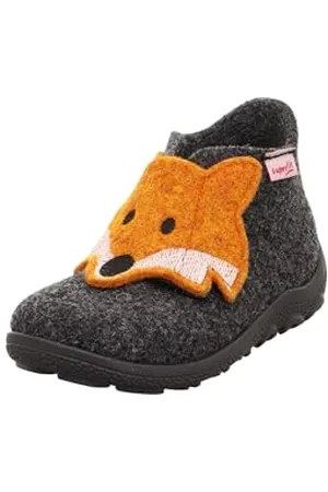 Superfit Jungen - Schuhe HAPPY Slipper, Modern, GRAU/ORANGE 4700, 27