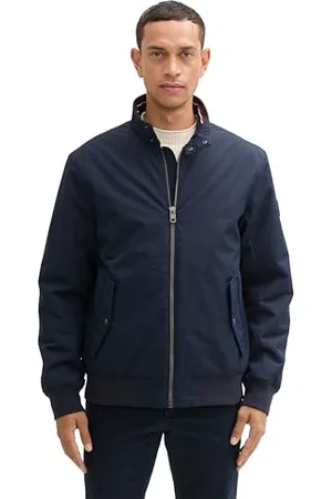 TOM TAILOR Herren 1042205 Harrington Jacke mit Stehkragen, 10668-Sky Captain Blue, XL