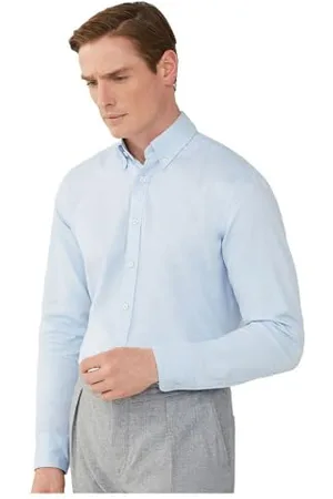 Hackett Herren Melange Flannel Herringbone Hemd, , XXL