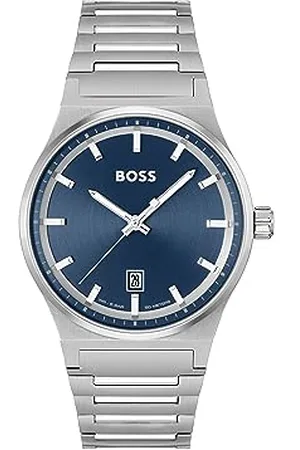 HUGO BOSS Analog Quarzuhr für Herren Kollektion Candor mit Silbernes Edelstahlarmband - 1514076