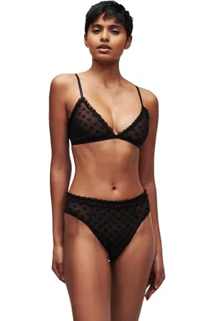 Karl Lagerfeld Damen Kl Monogrammslip Mit Rüsche, , XS