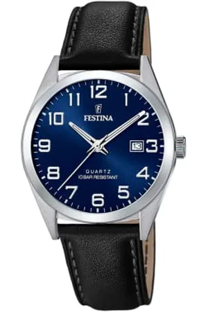 Festina Herren Analog Quarz Uhr mit Leder Armband F20446/2