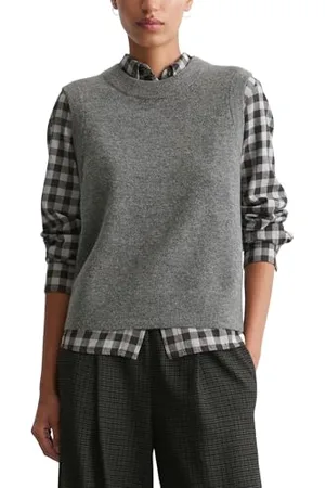 Marc O’ Polo Marc OߴPolo Denim Damen Pullunder aus Woll-Mix ärmellos, Grau , XXS