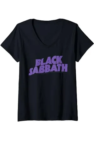 Black Sabbath Schwarzes Sabbath offizielles Logo T-Shirt mit V-Ausschnitt