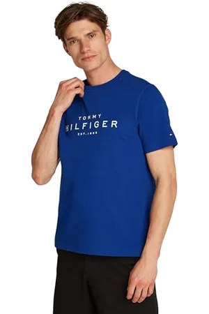 Tommy Hilfiger Herren T-Shirt Kurzarm Big Regular Fit, Blau (Wedge Blue), XS