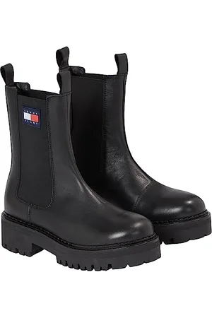 Tommy Hilfiger Damen Mid Boot Stiefel Urban Chelsea Stiefeletten, (Black), 36