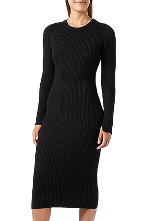 VERO MODA Damen Vmgold Rib Long Ls O-Neck Dress Kleid, , L