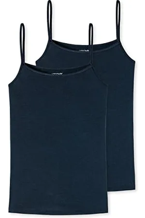 Schiesser Damen - Spaghettitop - 2er Pack (S Dunkelblau)