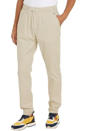 Tommy Hilfiger Herren Jogginghose Austin Jog Baumwolle, Elfenbein (Newsprint), S