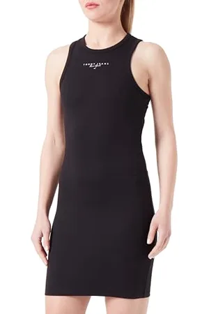 Tommy Hilfiger Damen Bodycon Kleid Lala Tank Dress Mini-Länge, (Black), XS