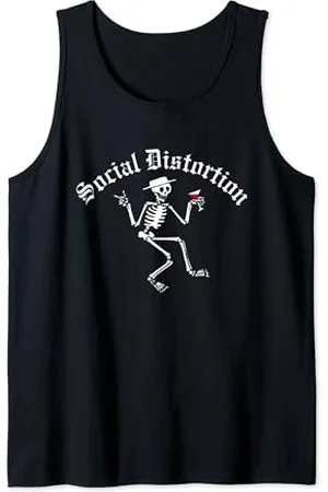 Social Distortion Offizielle Skelly Tank Top, , Unisex-Erwachsene, Klein, EU 38/S, Rundhals-Ausschnitt, Ärmellos, Klassische Passform, Importiert, Musik, Herren & Damen