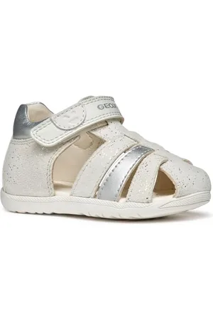 Geox Jungen Mädchen B MACCHIA Gir Sandal, White/Silver, 25 EU